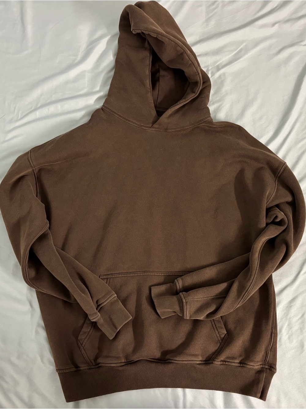 abercrombie essential popover oversized hoodie - size medium, brown